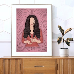 Illustration A5-A4, Art Print Shakira, Where are the thieves?, decoration, poster, sheet, wall, fanart, fandom, blind deaf and mute, pop 90s