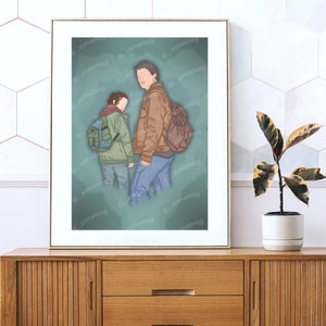 Illustration A5-A4, Art Print, The Last of Us, decoration, gift, poster, sheet, fanart, fandom, Bella Ramsey, Pedro Pascal, Ellie and Joel HBO