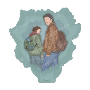 Sticker Waterproof, The last of us - gift, stationery, scrapbook, bullet journal, fandom, fan art, Bella Ramsey, Pedro Pascal, Ellie and Joel