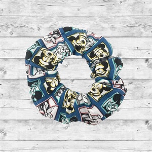 Blue Mickey Mouse scrunchie