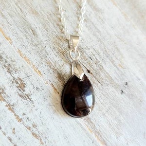 Coffee necklace teardrop resin jewelry gift for coffee lover unique pendant
