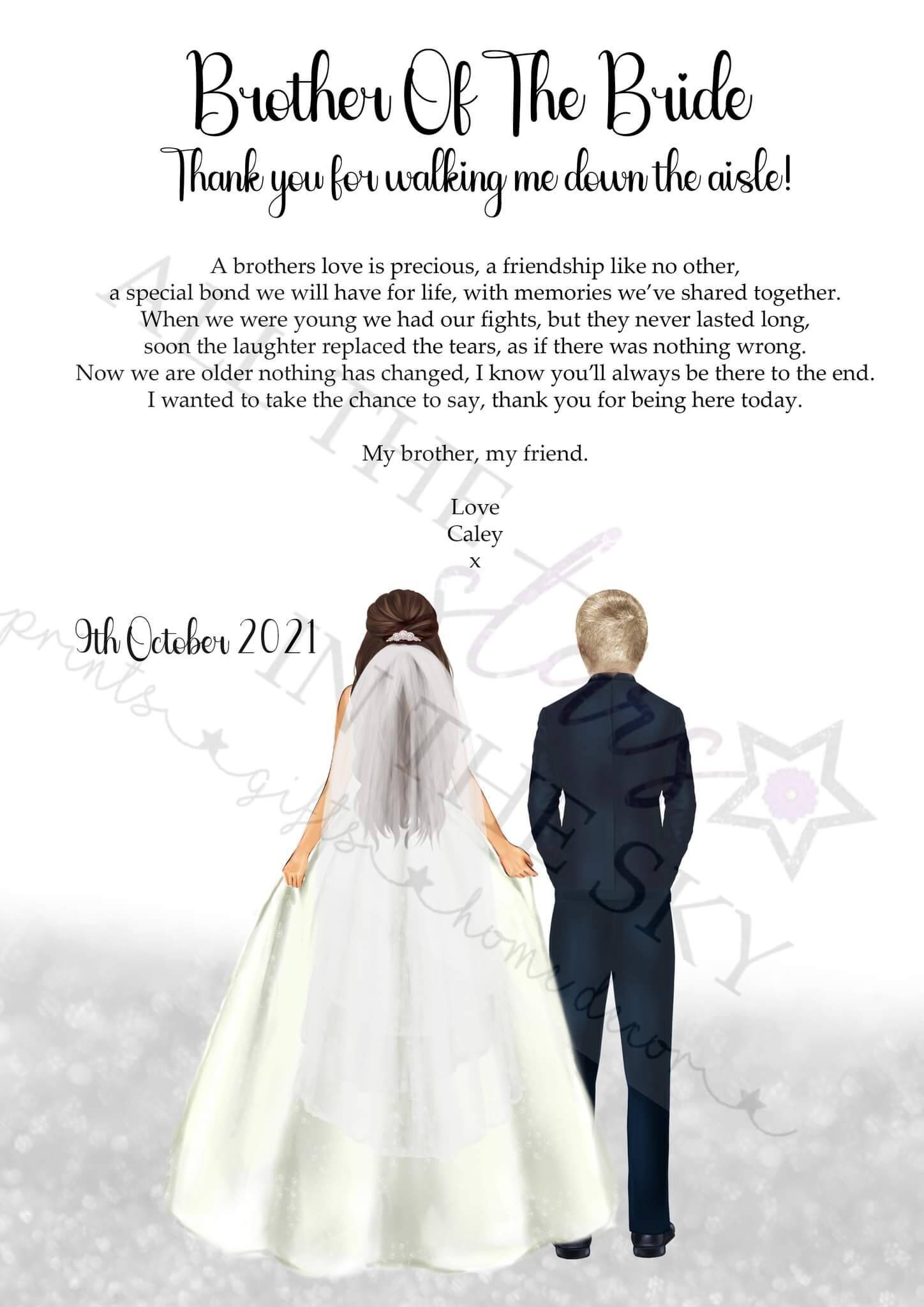 Thank You for Walking Me Down the Aisle and Giving Me Away Etsy UK