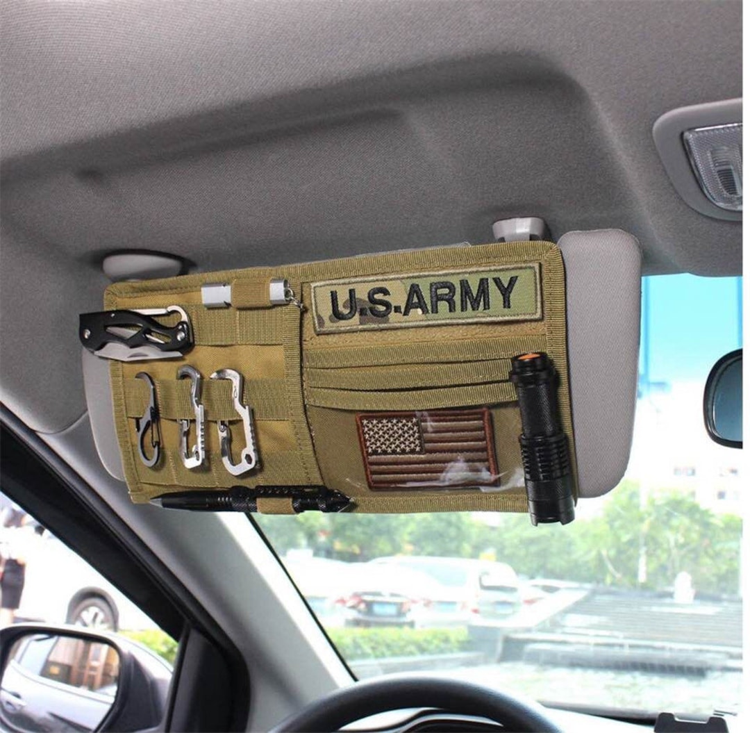 Molle Sun Visor Panel Organizer, Tactical Car Sun Visor Cover