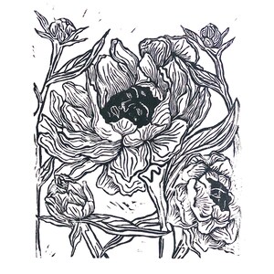 Euphoria / Original Block Linocut Print / Handprinted Wall Art / Home Decor / Block Print / Fine Art Print