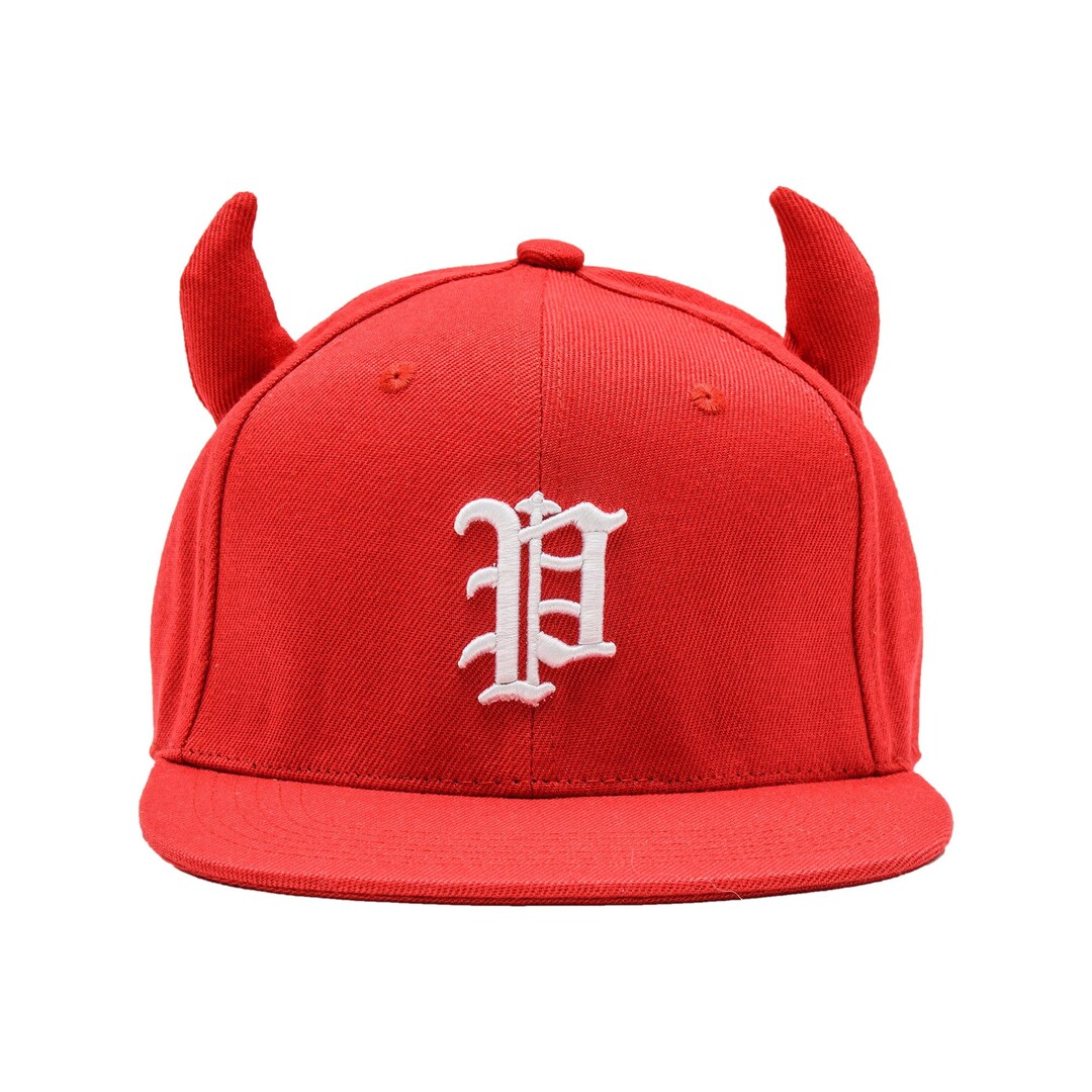 Horns Snapback Hat Devil Red Etsy