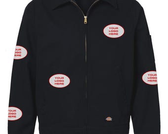 Custom Company logo Dickies Jacket Embroidered Black