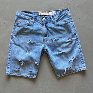 Pantalones cortos de mezclilla Levi's Jort vintage envejecido personalizados