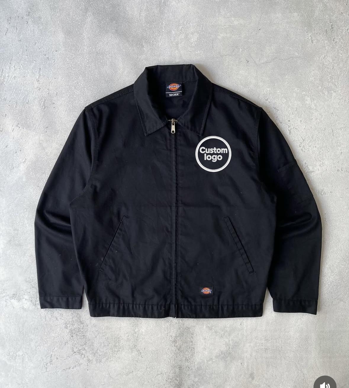 Custom Company logo Dickies Jacket Embroidered Black