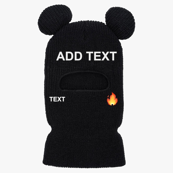 Custom Mickey Ski Mask - Various Colors - any emoji or text