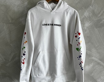 Love Is The Answer Embroidered Hoodie Boxy Fit