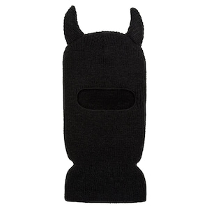 Devil Horns Ski Mask - Black