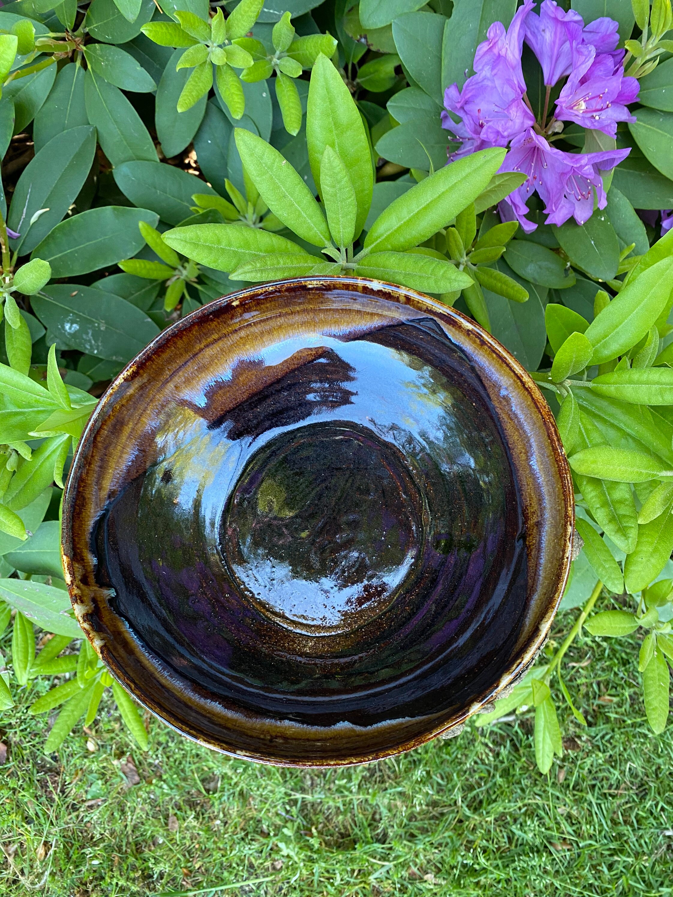 Brown Shallow Ceramic Bowl Etsy Sweden