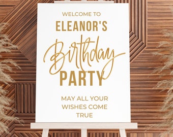 Custom Designed Birthday Party Vinyl Decal- Personalised with your Details - Choose Your Font, Colour and Size