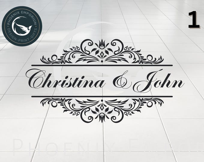 Personalised Wedding Dance Floor Vinyl Decals Custom Wedding Decor Stickers Gift Sign
