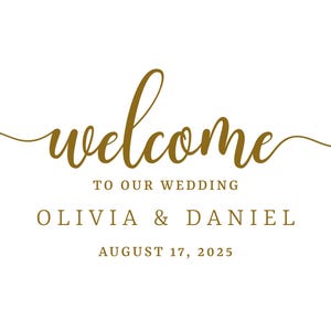 Specialdesignad bröllopsvinyldekal - Personlig med dina detaljer - Välj ditt typsnitt, färg och storlek