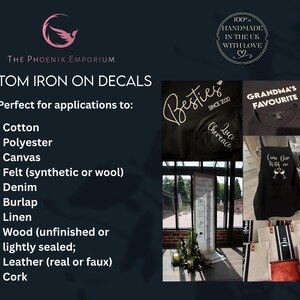 Personalised Iron On Vinyl Labels, Heat Transfer Decals, Fabric Stickers, Custom Name & Logo Transfers, Iron On Shirts image 2