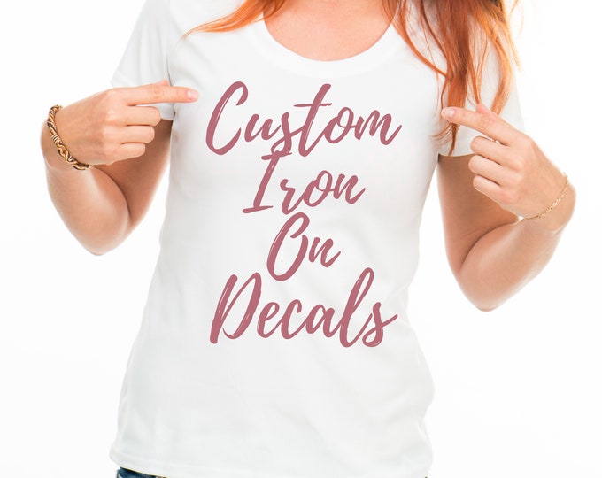 PERSONALISED IRON Vinyl Labels| Iron On Names| Fabric Stickers| Custom HTV Decals| Iron on Vinyl| Fabric Transfers |T-Shirt Transfers