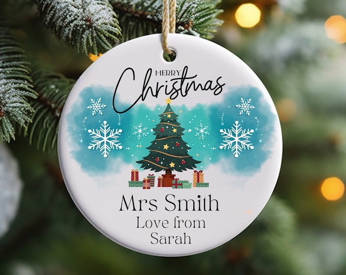 Personalised Christmas Bauble Teacher, Teaching Assistant Nursery Xmas Gift, Christmas Ornament, Xmas Gift