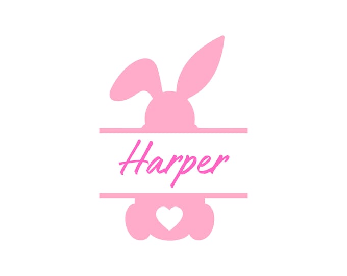 Personalised Easter Bunny name vinyl decal label stickers - For gift boxes, notebooks, glass, water bottles and more