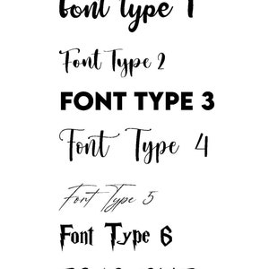 May include: A collection of seven different font styles, each with a unique design and character. The fonts range from casual script to bold and blocky.