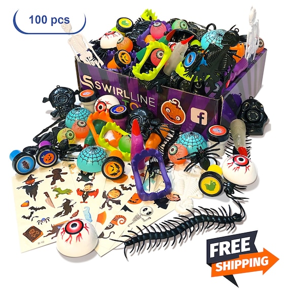 100 PCS Halloween Party Favors Trinkets Kids Carnival Prizes Toys Bulk Pinata Filler Toy Assortment Treats Gifts for Boys Girls Etsy