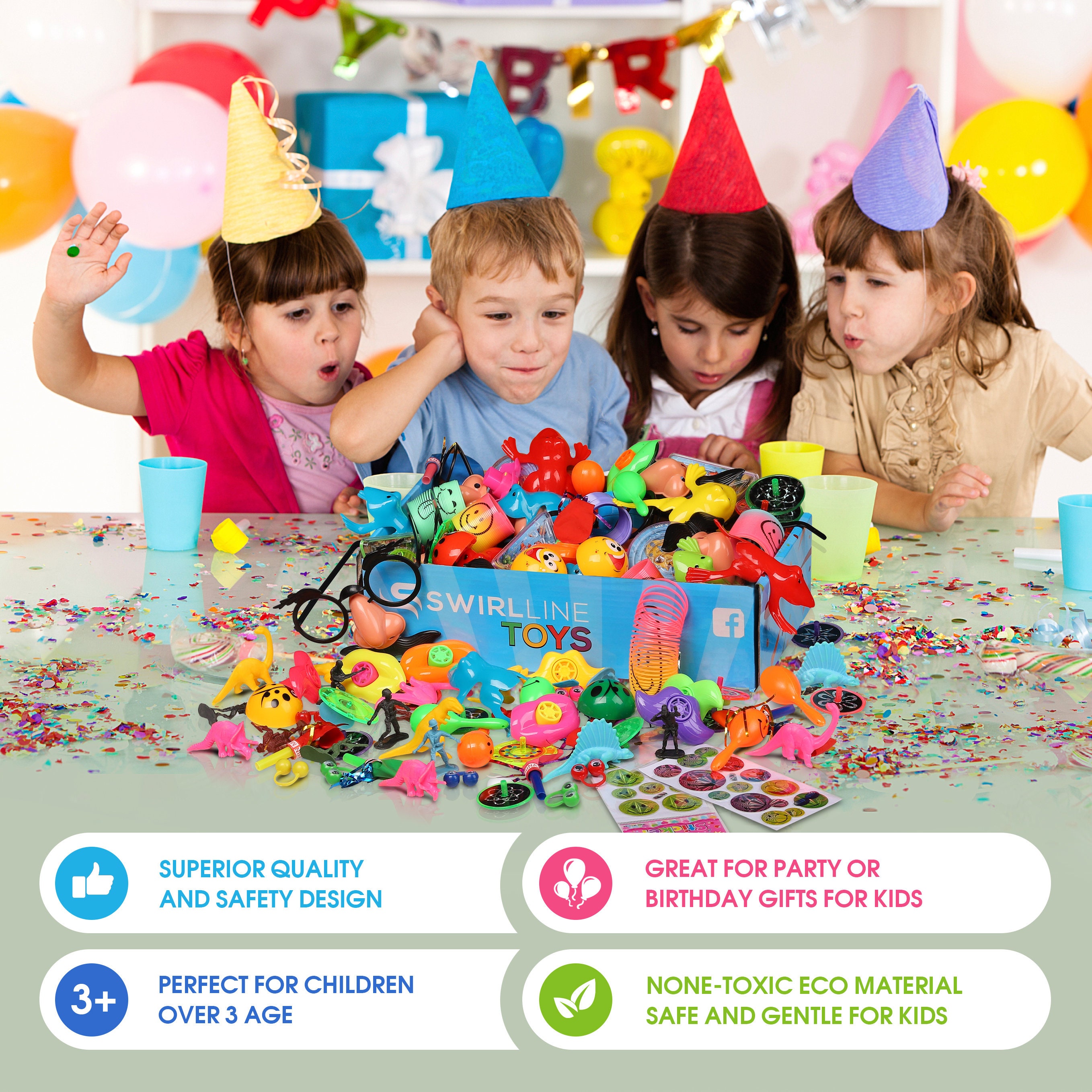 54 piezas de recuerdos de fiesta para niños de 4 a 8 años, juguetes de  regalo de cumpleaños, rellenos de piñata, juguetes de caja del tesoro,  premios