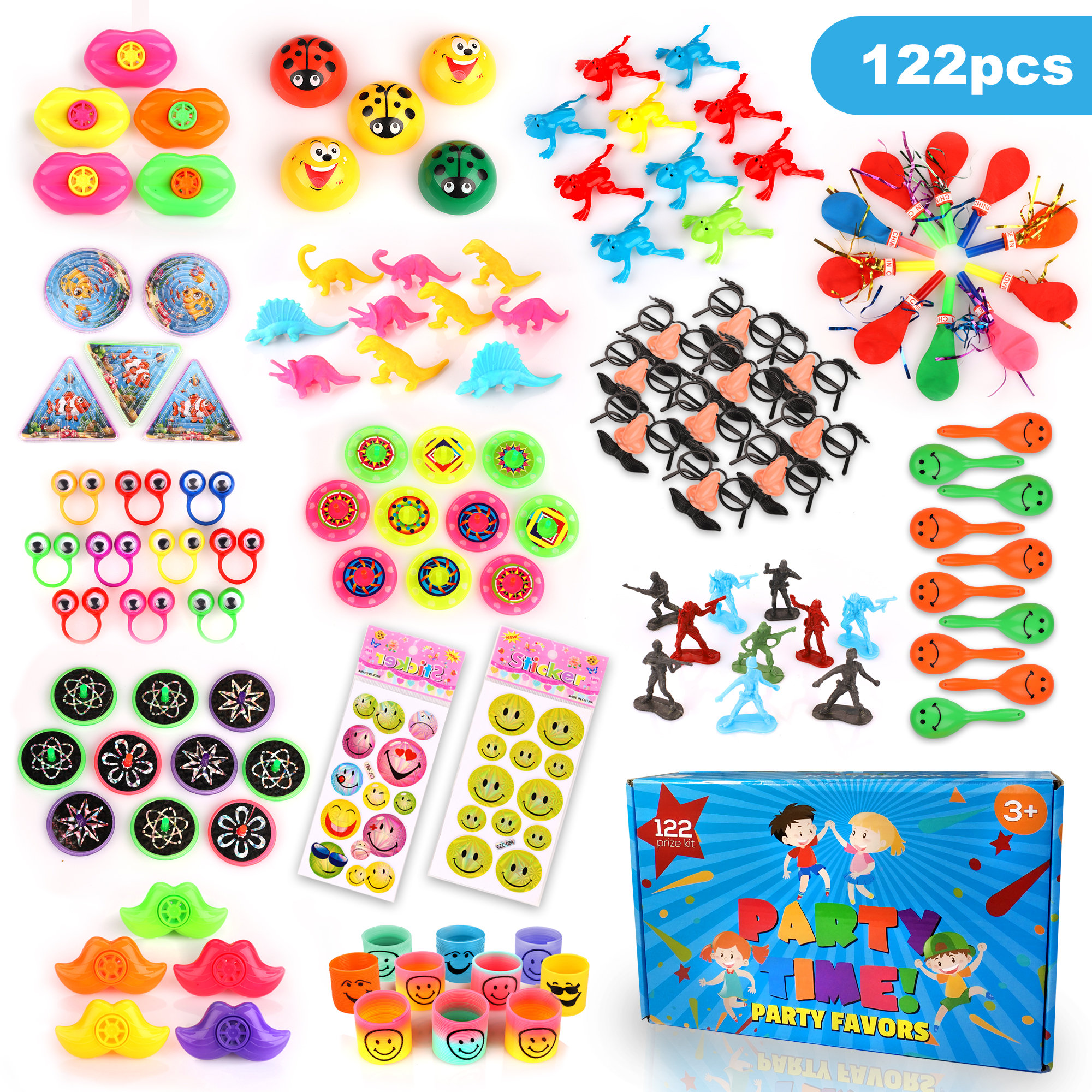 122 Pcs Treasure Box Prizes for Classroom Bulk Toys Kids Birthday Party  Favors Carnival Prizes Toy Assortment Boys Girls Birthday Gifts 