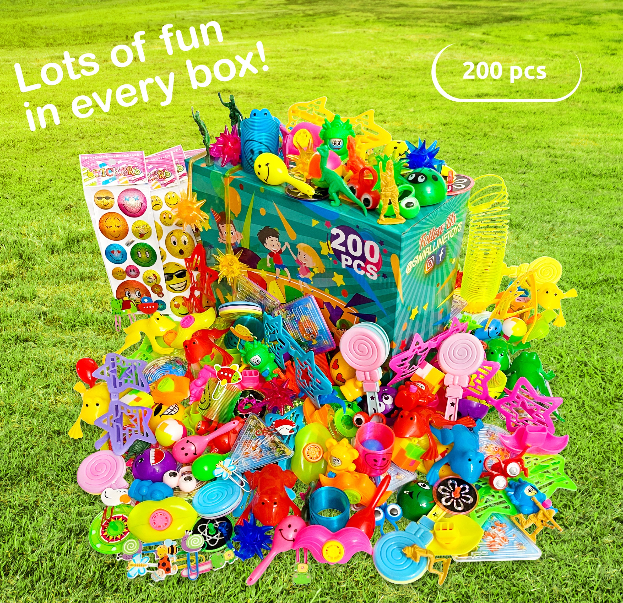 Party Favors for Kids - Carnival Prizes Bulk Toys Assortment Goodie Bags  122 pcs