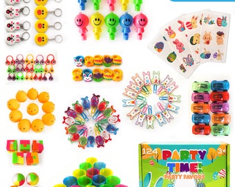 124 PCS Easter Eggs Fillers - Easter Basket Stuffers Party Favors Gifts for Kids - Prize Box Goodie Bag Stuffers Bulk Toys for Boys Girls