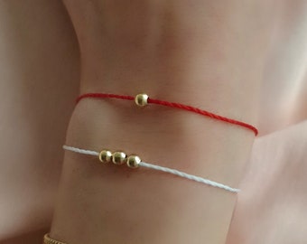 String Armband mit goldenen Perlen einstellbare Männer und Frauen wasserdicht anti Stress gewachste Schnur Armband bester Freund Geschenk personalisierte Armband