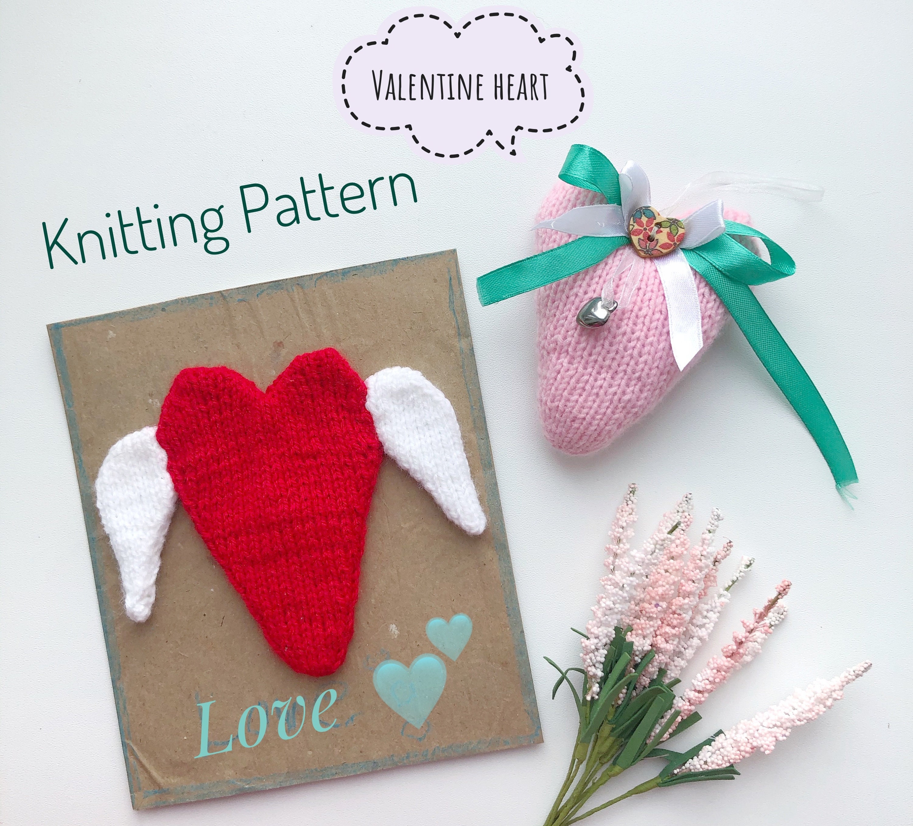 Easy knitting pattern Valentine Hearts Valentine's Day Etsy