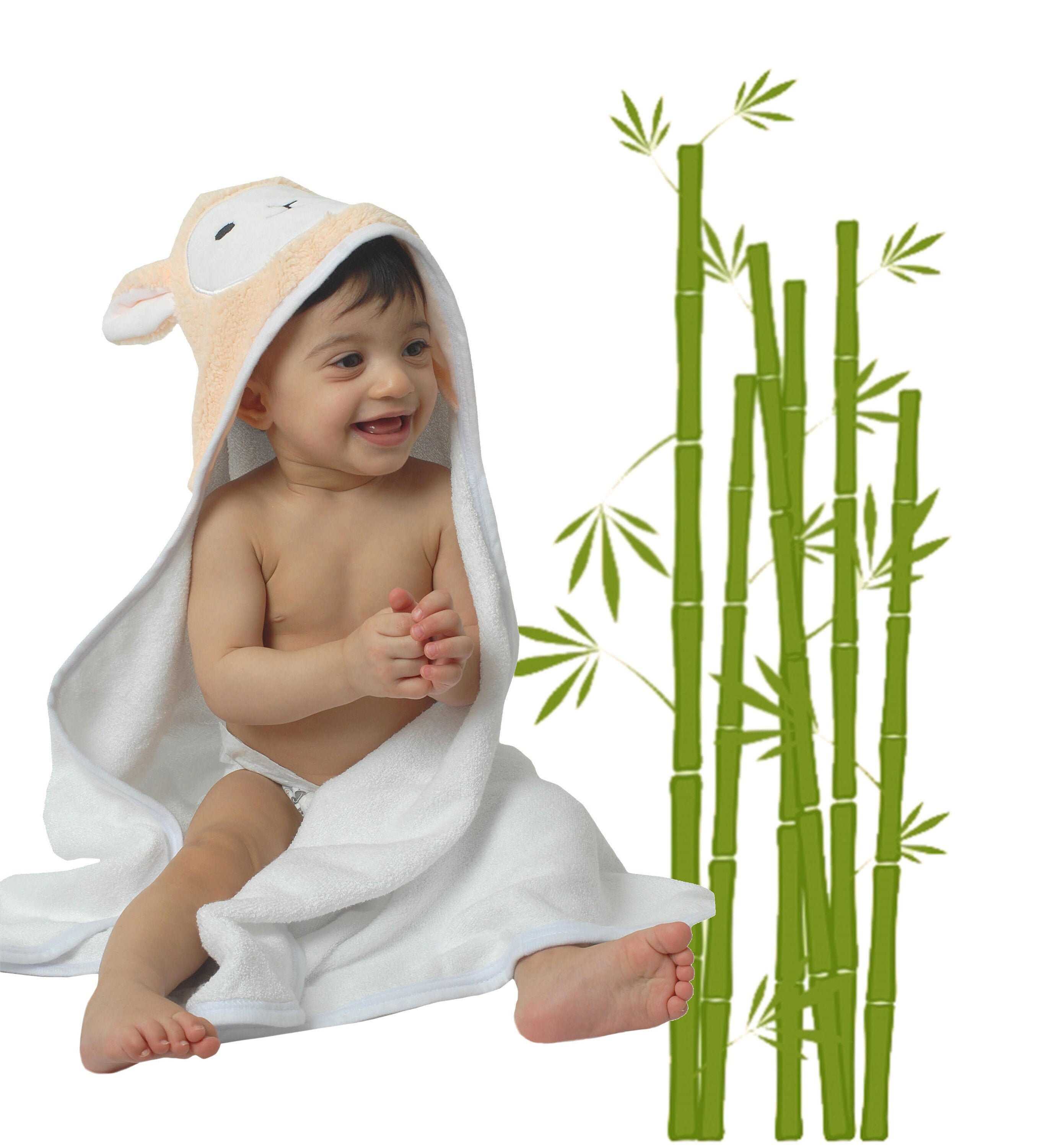 Organic Bamboo Baby Hooded Towel Soft & Hypoallergenic Cute Etsy Sweden