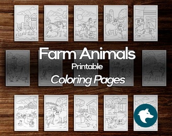Farm Animals Printable Coloring Book Pages For Kids 25 Pages To Color