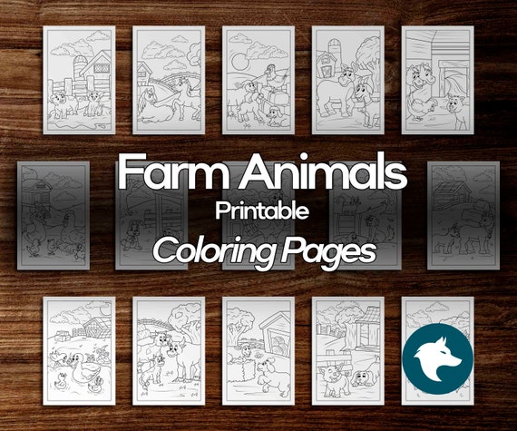 Farm Animals Printable Coloring Book Pages For Kids 25 Pages