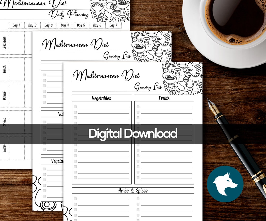 Mediterranean Diet Planner Printable Instant Download - Etsy