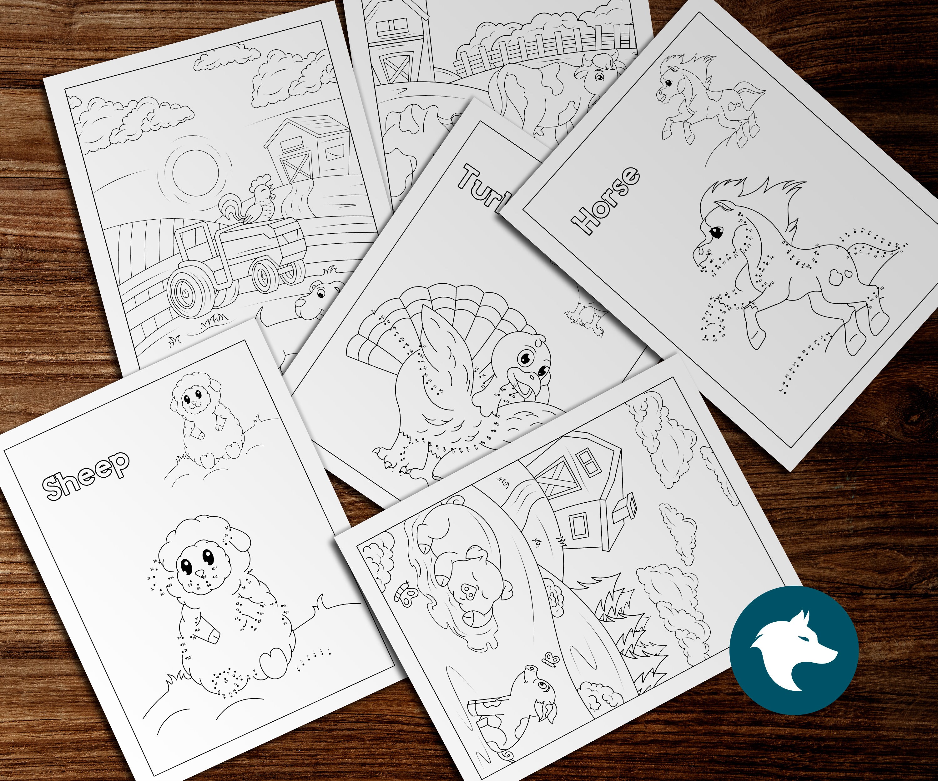Chibi Farm Animals - 25 Pages - Coloring Book for Kids, Activity Book ...