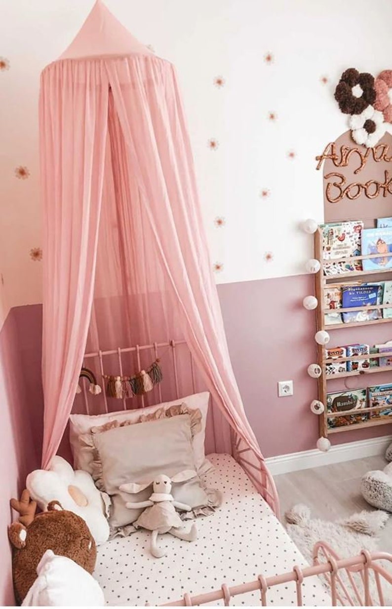 Pink Canopybed Canopybed Baldachinmontessori Bed Canopy Etsy