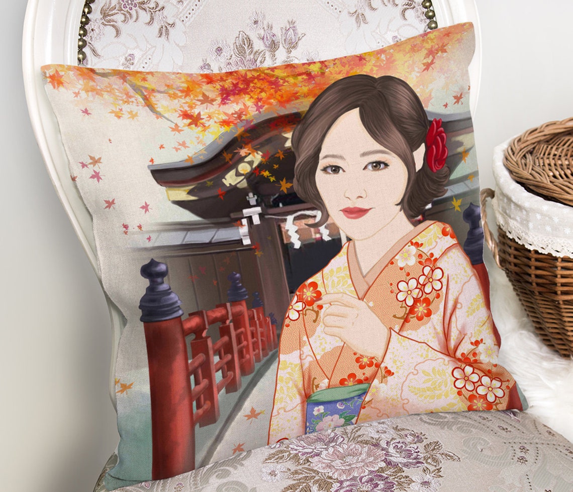 Japanese Throw Pillow Covers Traditional Eastern Throw Etsy