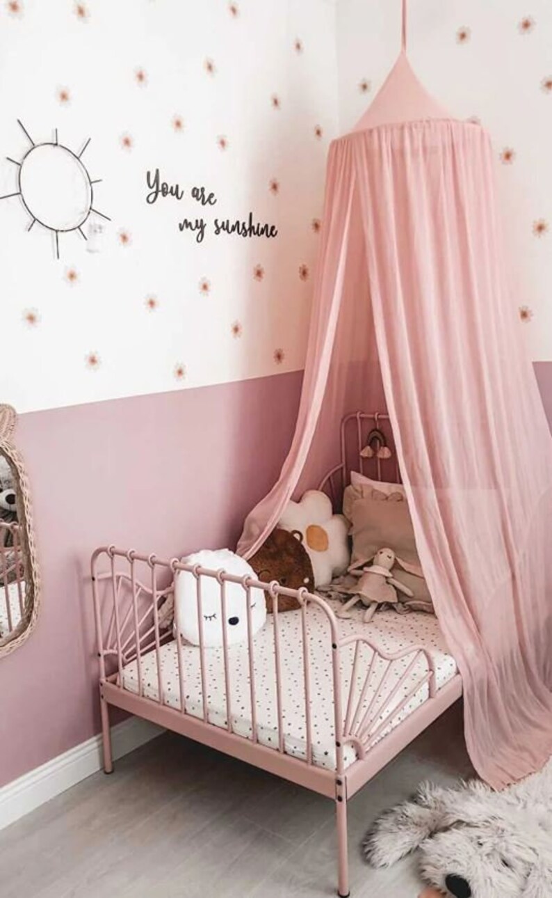 Pink Canopybed Canopybed Baldachinmontessori Bed Canopy Etsy