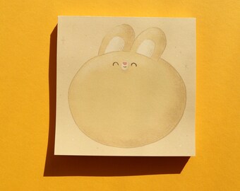 Rabbit notepad, notepad with rabbit, memo pad, pad with tear-off sheets, cute notepaper, gift idea, sweet rabbit