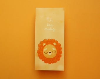 Bookmark "I am brave", affirmation for children, encouragement bookmark, cute lion illustration, gift for children, boost self-confidence