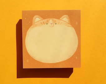 Cat notepad, cute cat, memo pad, notepad with tear-off sheets, notepaper, gift idea for cat lovers, adorable cat notepad