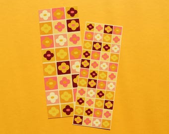 Floral bookmark, bookmark with colorful floral pattern, floral tile design, gift for book lovers, gift for bookworms