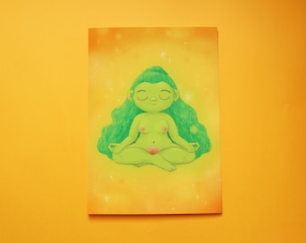 Yoga art print, self-love illustration, feminist art print, women's poster, high-quality print, spirituality & mindfulness poster