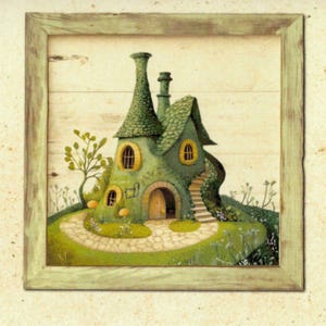 Cartão de Nova Casa | Cartão de Nova Casa | Cartão Peculiar | Cartão de Estilo Vintage | Cartão de Casa de Gnomo | Cartão de Conto de Fadas | Cartão de Casa de Fadas | Cartão de Mudança de Casa