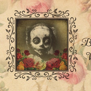 Gothic Card | Zombie Card | Greetings Card  | Birthday Card | Collage Card | Creepy Card  |  Vintage Style Card | Funny Card | Doll Card