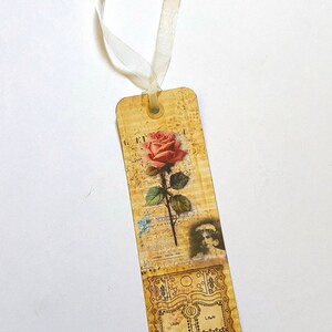 Vintage Style Rose Bookmark: Handmade Floral Reader Gift