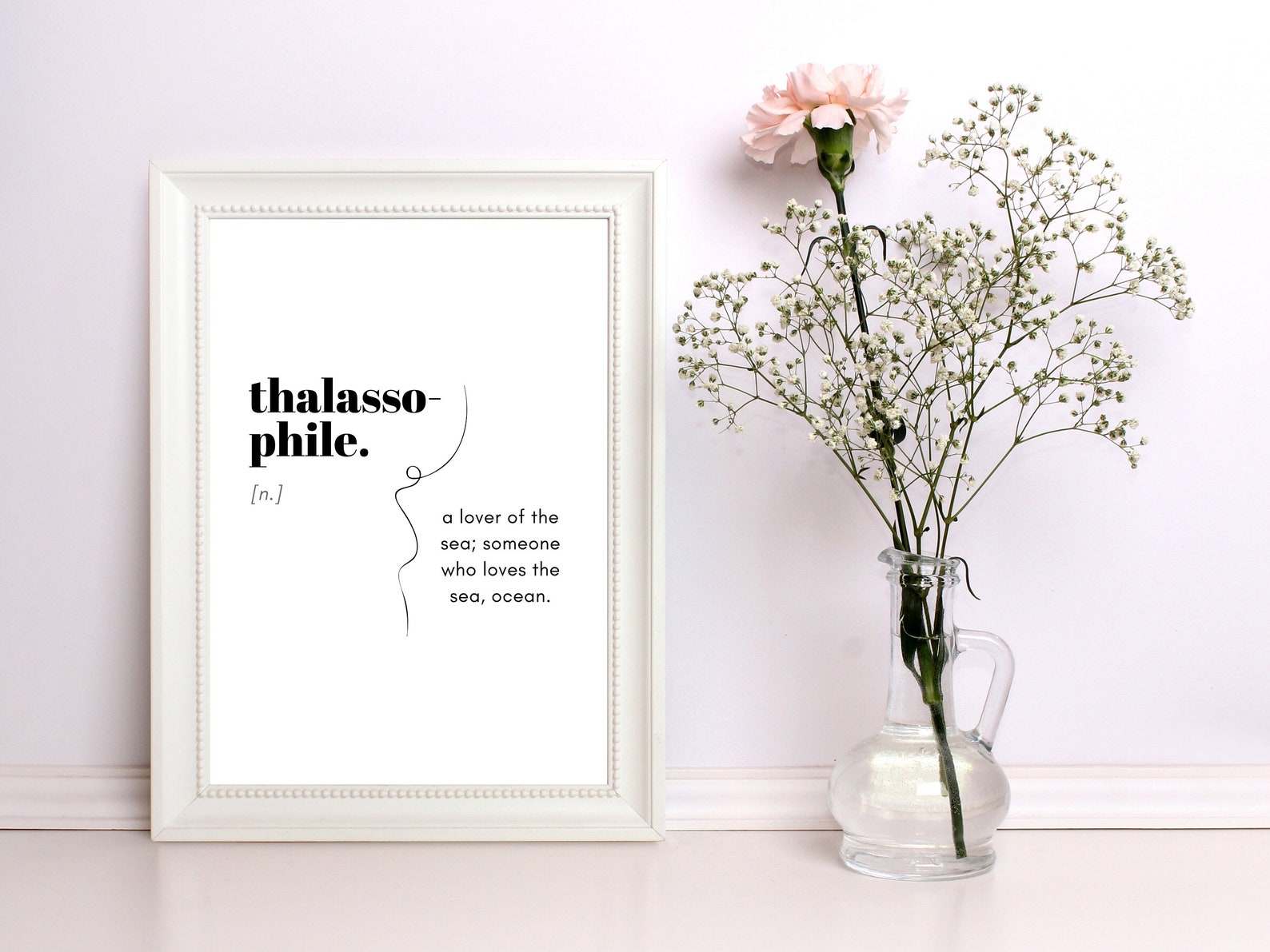 Thalassophile Definition Print Greek Word Art Black and Etsy