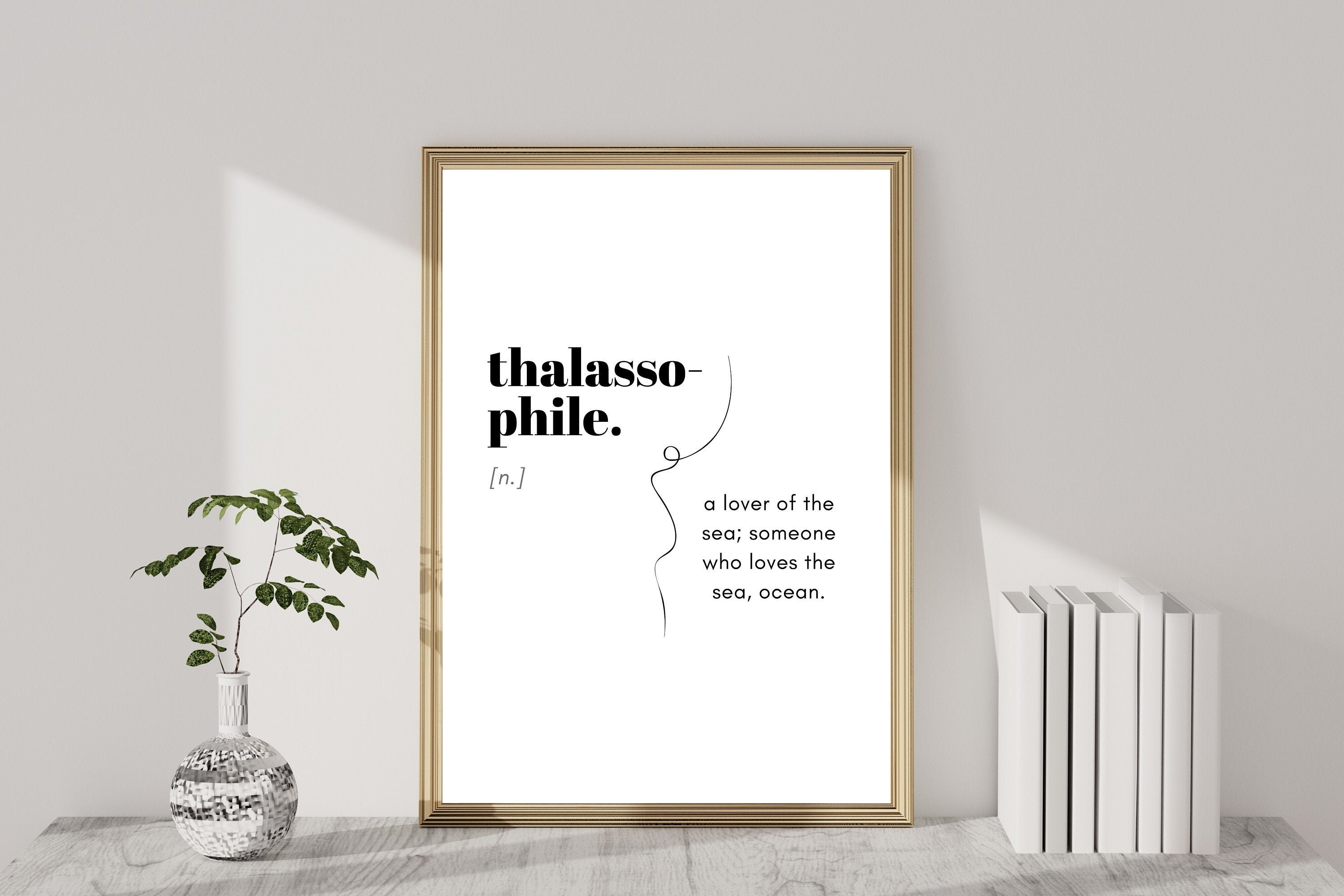 Thalassophile Definition Print Greek Word Art Black and Etsy