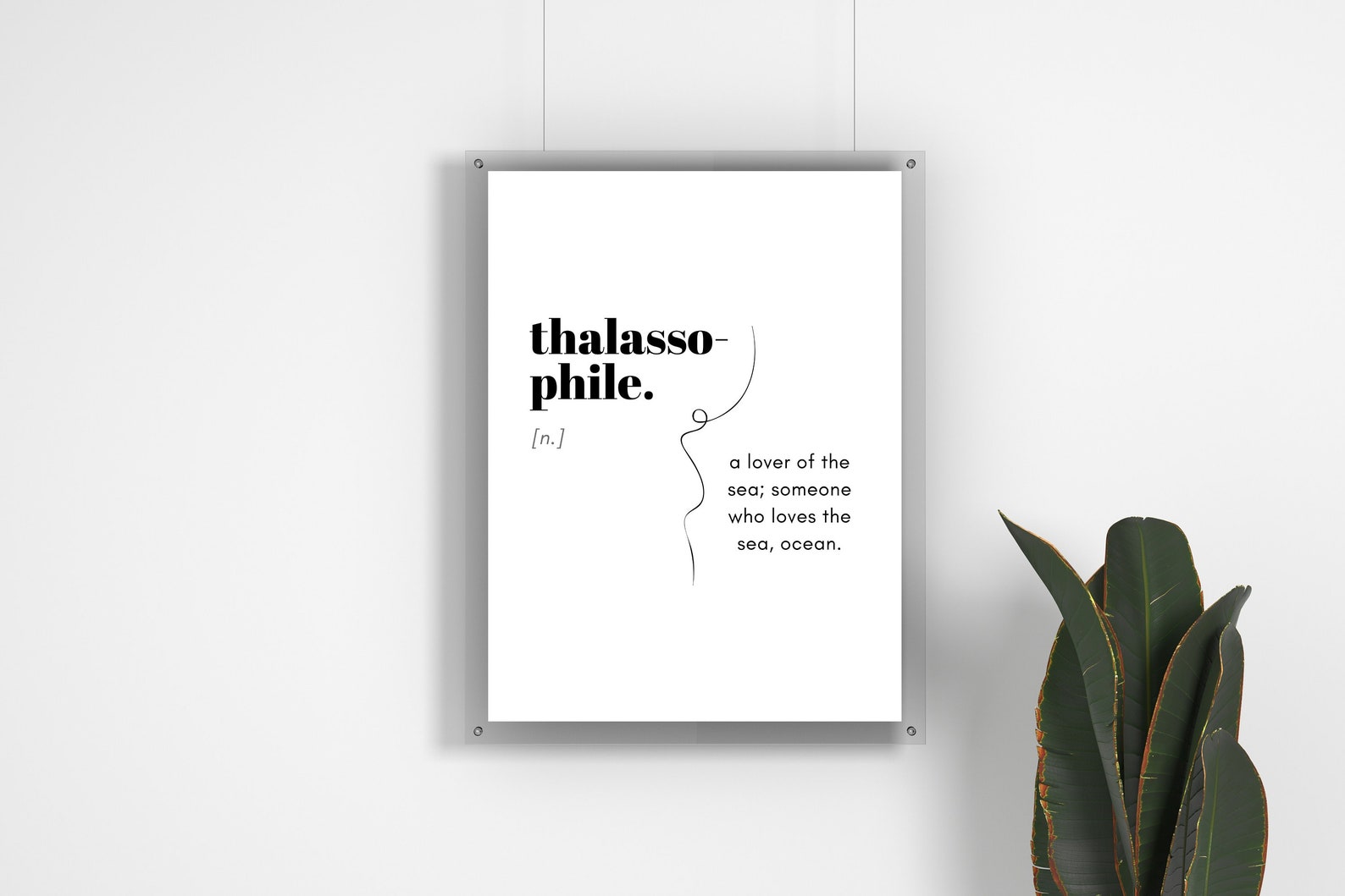 Thalassophile Definition Print Greek Word Art Black and Etsy